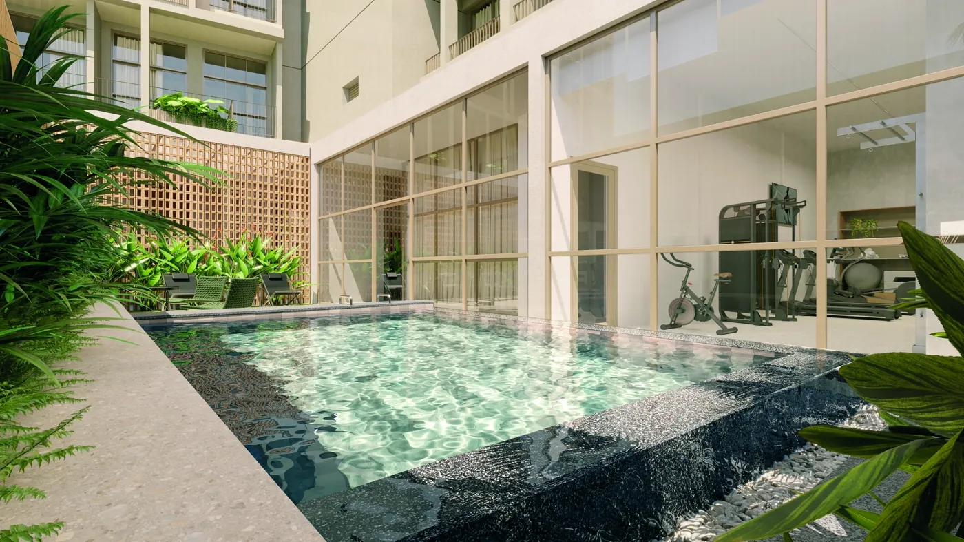 Apartamento Eleva Harmonia Studio Double em São Paulo - Piscina