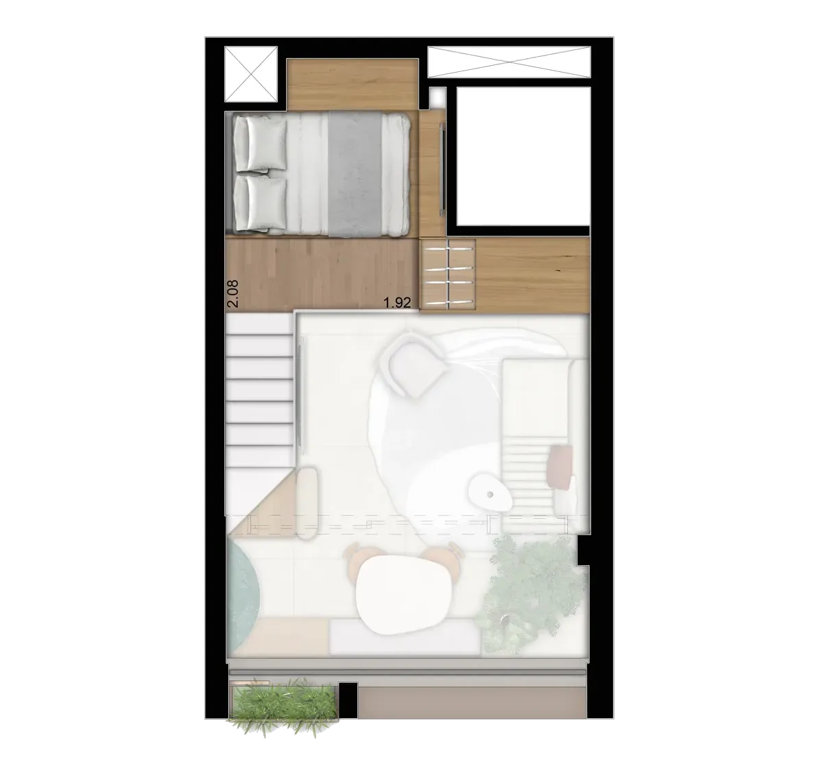 Apartamento Eleva Harmonia Studio Double em São Paulo - Planta Studio